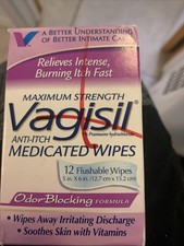 Vagisil Anti-Swędzenie Leczone Kobiece Chusteczki intymne Maksymalna wytrzymałość Stary zapas