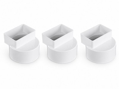 Charlotte Pipe 4x6 Offset Flush Fit Downspout Adapter PVC White Lot of 3