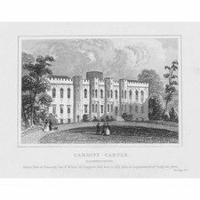 GLAMORGAN Cardiff Castle - Antique Print c1840