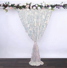 Colorfast Foil Fringe Curtain Backdrop, Silver Foil Party Decor 4-Pack