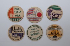 VINTAGE MILK BOTTLE CAP GRAPE JUICE BUTTERMILK SPIRIT LAKE IA LONG BEACH WA