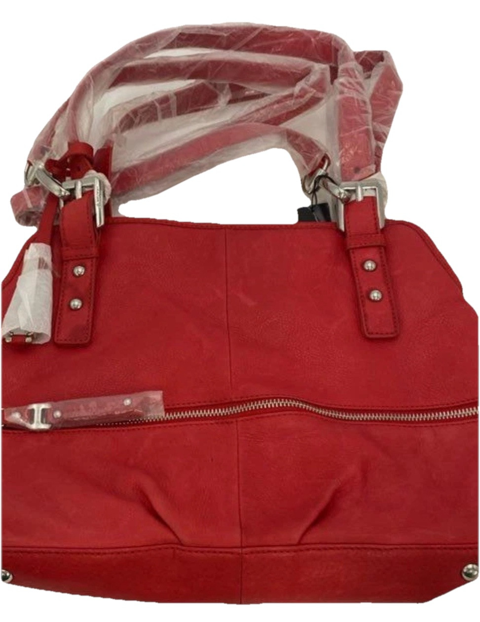 NWT B Makowsky Large Red Leather Shopper Handbag Purse with Dust Bag MSRP 298  