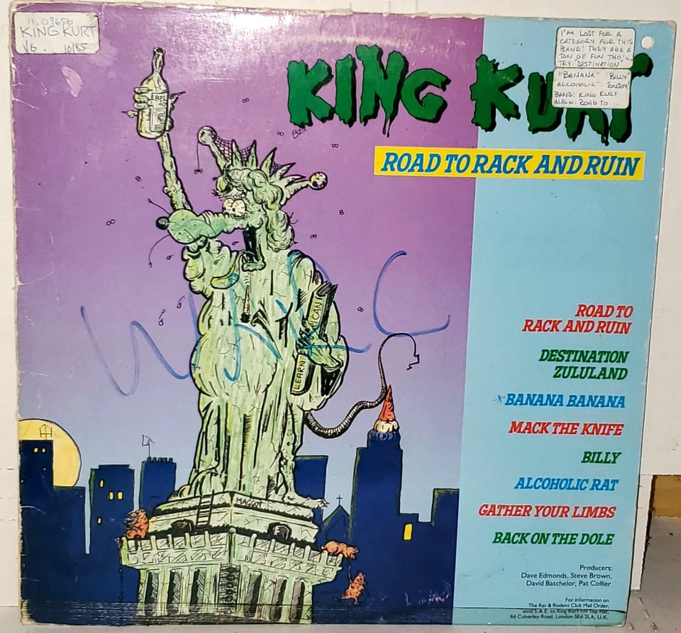 KING KURT Road to Rack and Ruin LP VG+ Plays Well 1985 Ralph Vinyl Psychobilly Foto 2 de 3