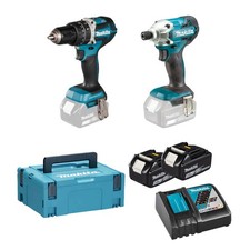 Makita DLX2337J Kit Avvitatori ad impulsi e percussione 18V con batterie e Makpa