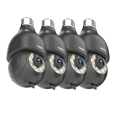 HD 2K 3.0MP Wireless PTZ Security Camera with E27 Light Connector, Motion Aut...
