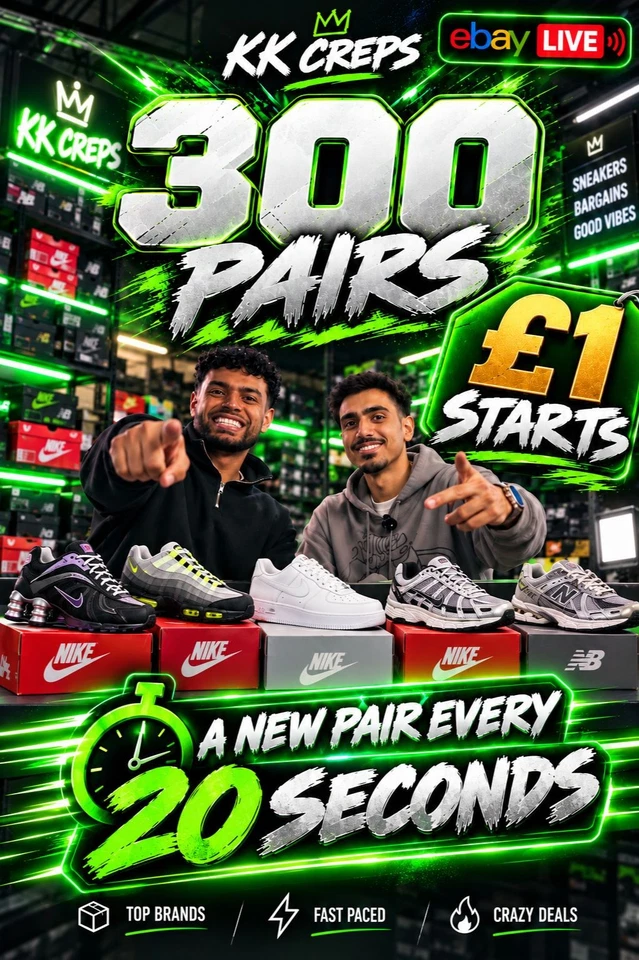 🔥 KK CREPS LIVE | £1 STARTS • HEAT ALL STREAM • NIKE + MORE