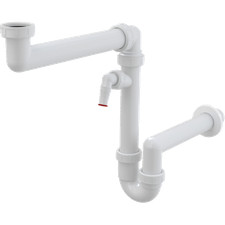 AlcaPlast Raumsparsiphon für Spülbecken mit Überwurfmutter 6/4" mit Geräteanschl