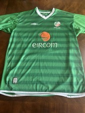 Vintage Umbro Ireland Jersey Mens XL Green 2003-2004 Home FAI Soccer Eircom #17