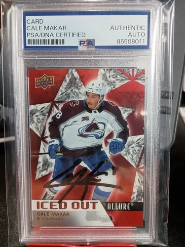 2021-22 Upper Deck Allure Iced Out #IO-9 Cale Makar Avalanche SIGNED PSA