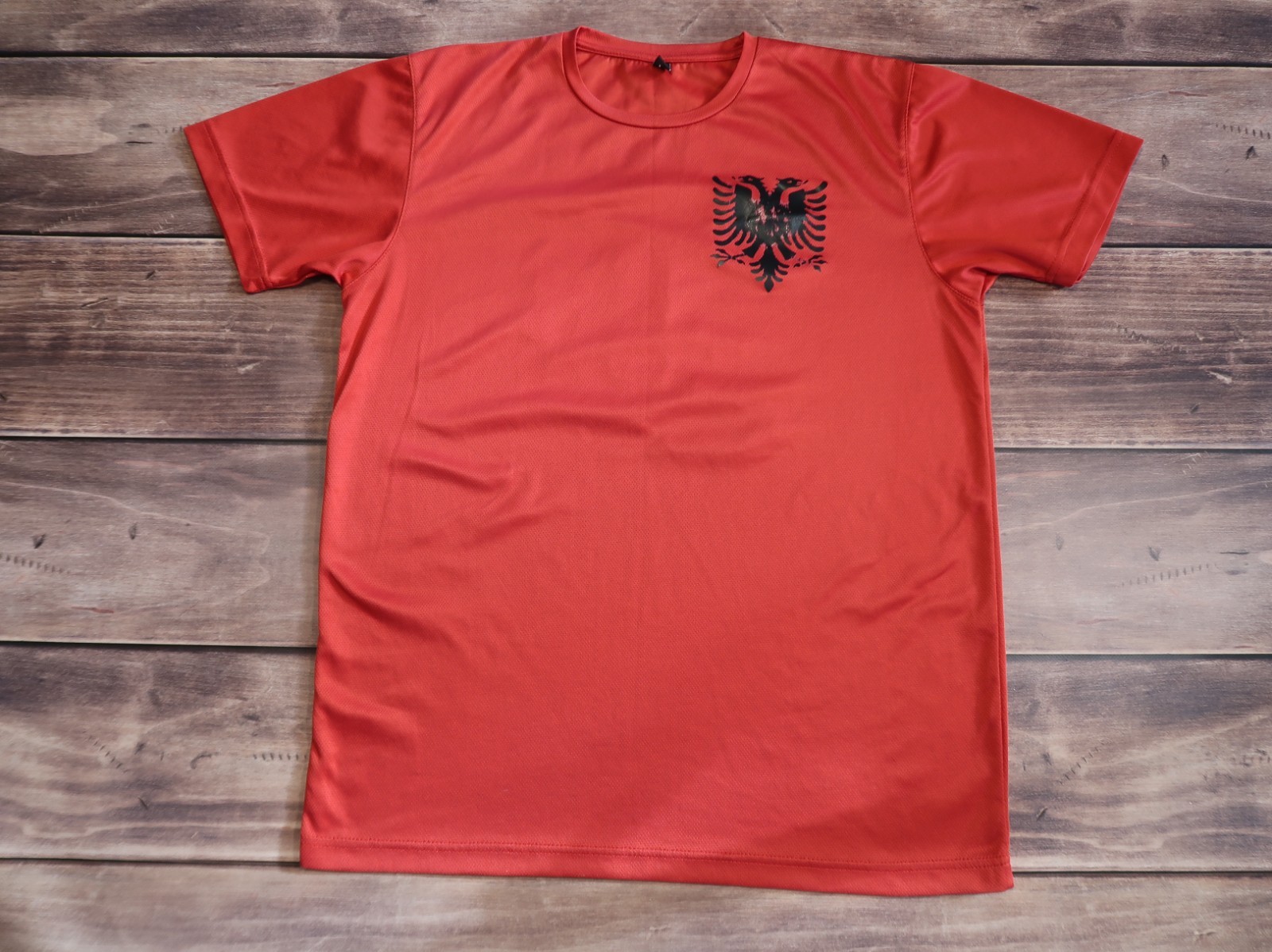 Vintage football shirt Albania MORINA #10 Soccer Jersey FSHF Red, Mens Size L