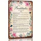 Matthew 5:3-12 Bible Verse Tin Metal Signs Home Décor Wall Art Vintage Christian