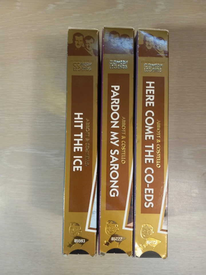 Abbott and Costello Comedy Legends VHS Lot of 3 Hit the Ice, Sarong, Co-Eds - Image 2 of 4