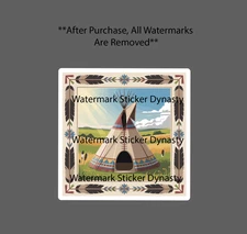 Teepee Sticker Waterproof Decal Feathers Native American Campfire Gift NEW