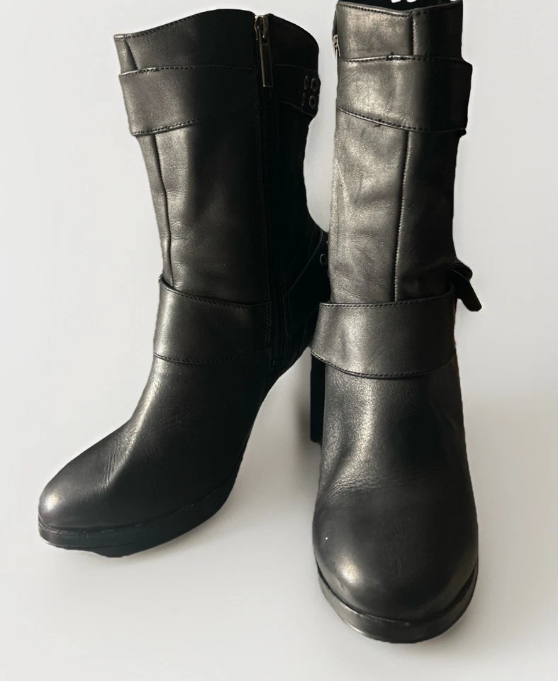 Harley-Davidson® Women's Estelle 4 Inch Black Leather Motorcycle Boots Size 6 - Image 2 of 4