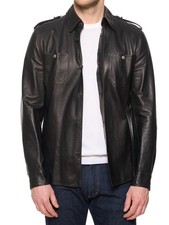 SERAPHIN France Black Leather Blouson Overshi...