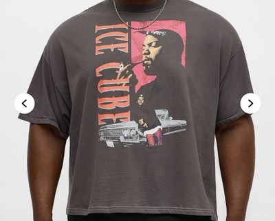 Men s-Ice Cube Today Was A Good Day Boxy Short Sleeve Tee - Charcoal SZ 2xl New