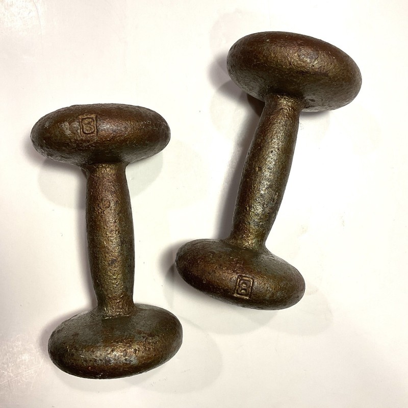 VINTAGE DUMBBELLS- 8 Pounds Each 