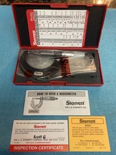 STARRETT 436.1RL-2, 1-2" OUTSIDE MICROMETER RATCHET STOP, LOCK NUT MADE IN USA