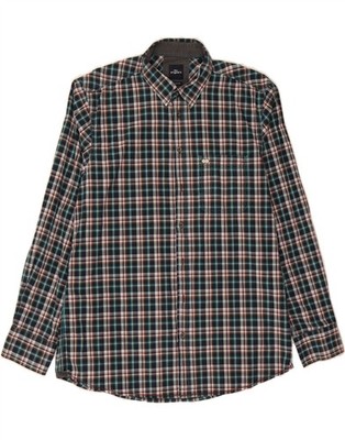 ENGBERS Mens Regular Fit Shirt Medium Green Check Cotton BL27