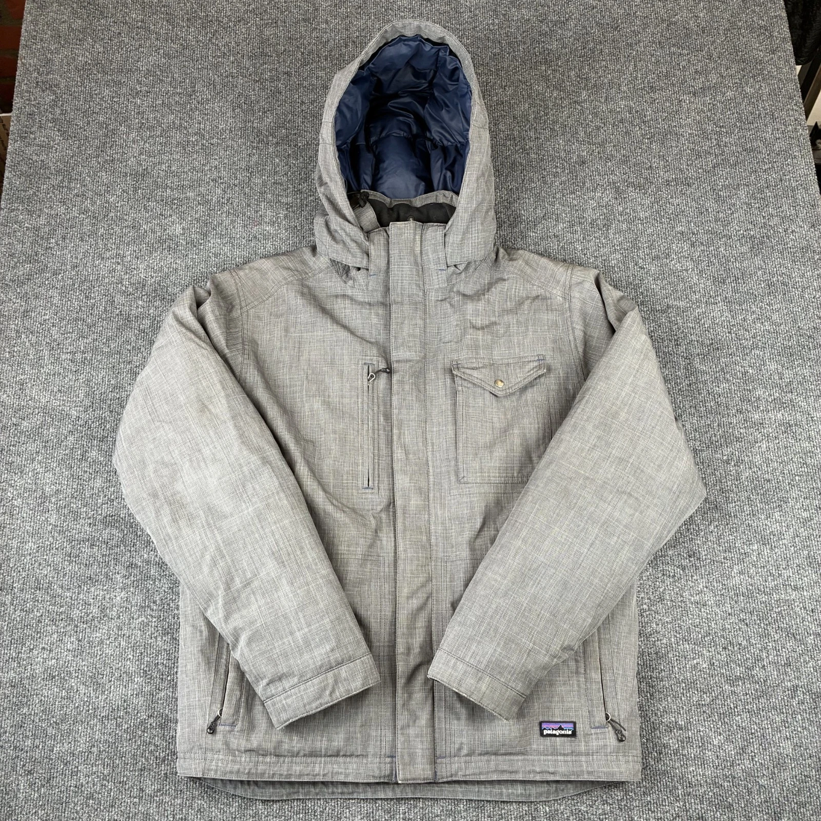 Patagonia Wanaka Down Jacket Mens Medium Grey Puffer Ski Snow H2No 28471