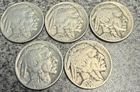 LOT OF 5 - 1930 5 CENT INDIAN HEAD BUFFALO NICKEL