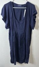 Swimsuits For All Dark Blue Pullover Short Sleeve Swim Cover Up Top Sz 22/24