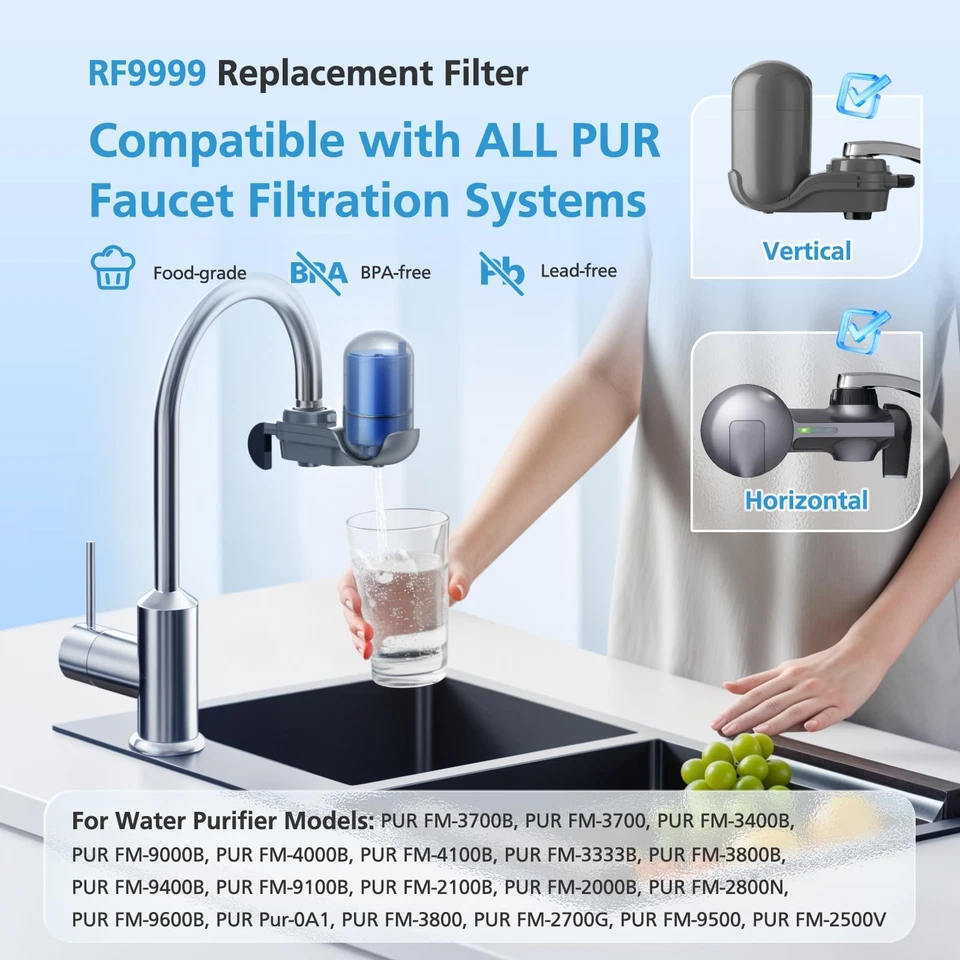 6 Pack RF9999 Faucet Mount Filter For ALL PUR/PUR PLUS Faucet Filtration Syst... - Image 2 of 4