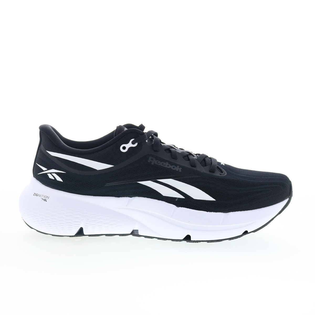 ろっく Reebok Zignition Mens Black Canvas Lace Up Athletic Running Shoes