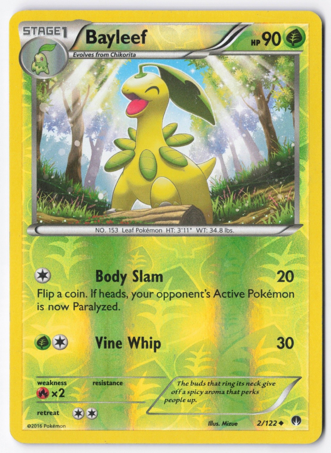 Bayleef Reverse Holo Uncommon XY - BREAKpoint 2/122 LP