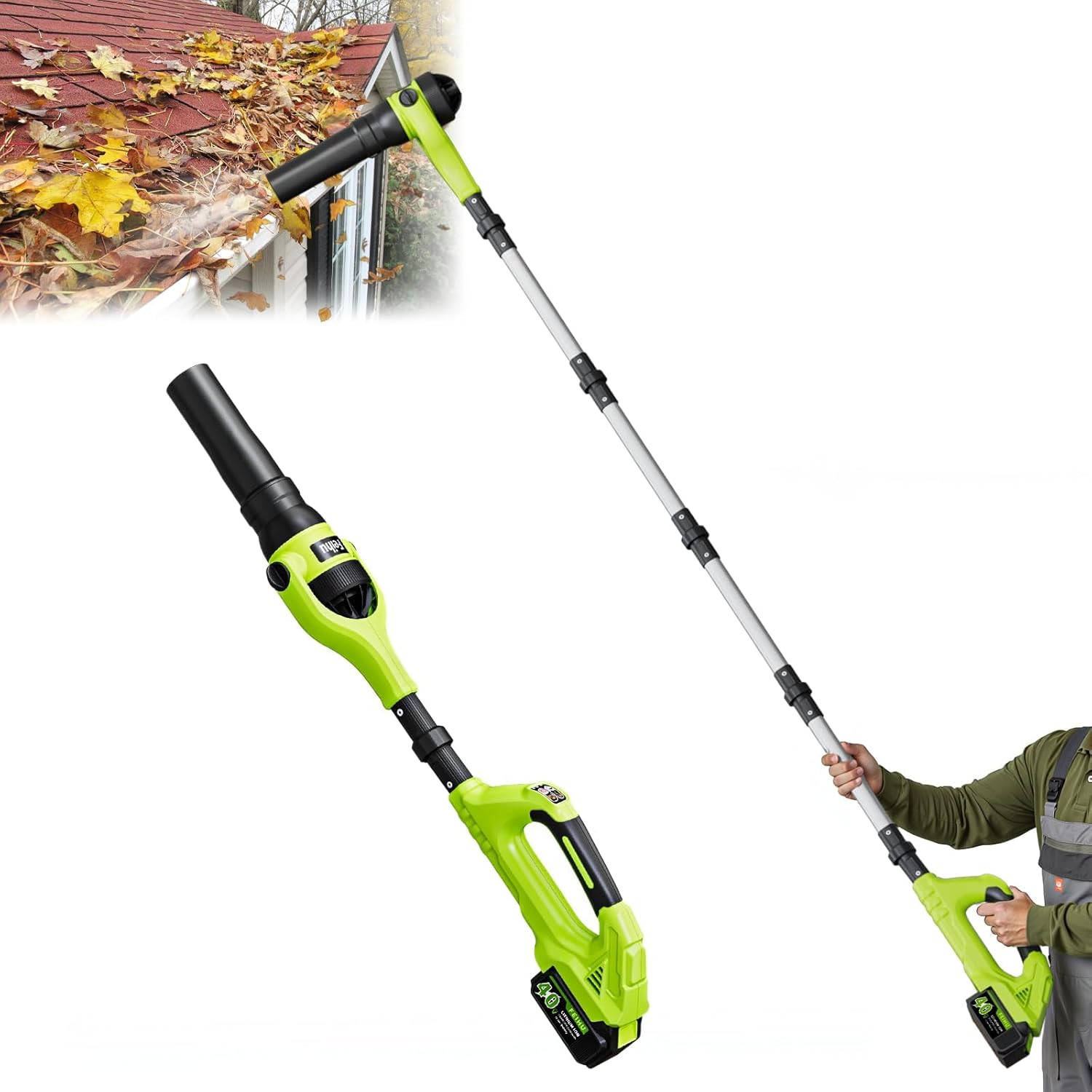 With 2 Batteries & Adjustable 98" Pole