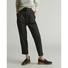 EVERLANE Women's The Way High Draper Tapered Pants Size 2 Black Tencel NWT