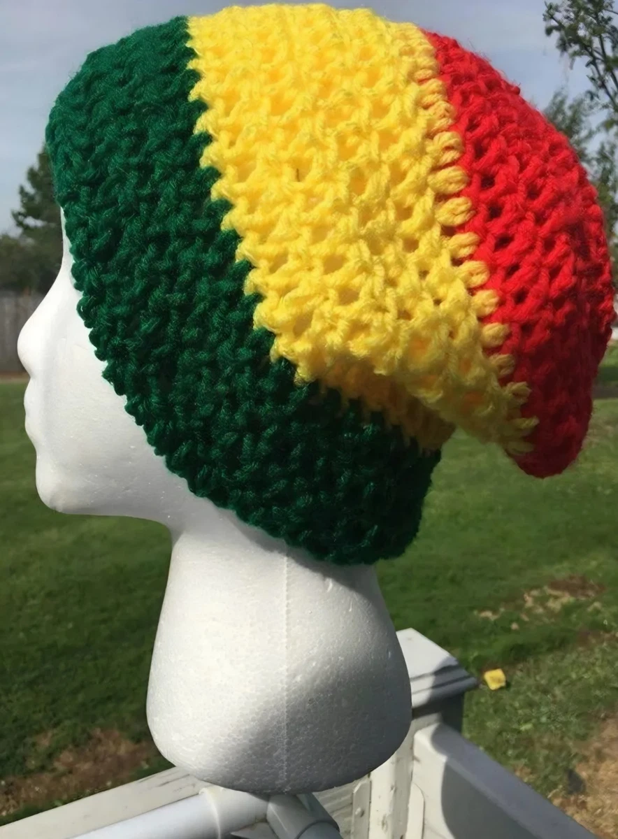 Hand made crocheted beanie NWOT. Multi colored (green, yellow, white) stretchy!! Green Crochet Beanie Hat Medium/Large - JMCH45ML - Lilylin  main image 4
