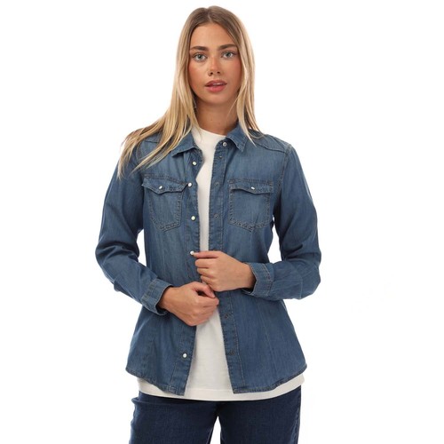 Camicia donna solo Alexa denim cotone colore blu - Foto 1 di 4