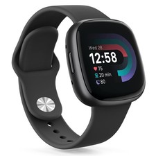 Bracelet pour Fitbit Versa 3 / 4 / Sense Design Noir Silicone 170 mm 220 mm