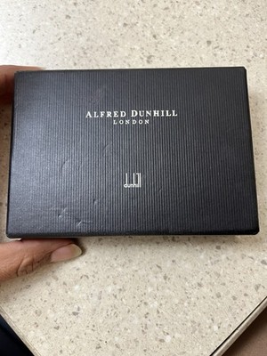 Dunhill Black Leather Key Case with Gold Tone Accents for Men