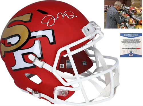 49ers Joe Montana Autographed Full Size Speed Rep AMP Helmet - Beckett