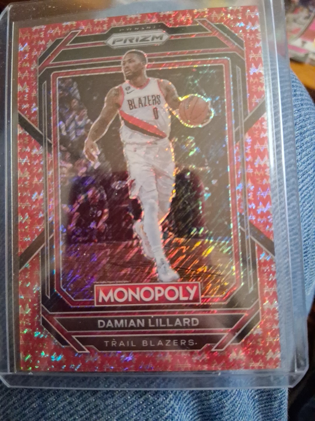 2022-23 Panini Prizm Monopoly Damian Lillard Red Shimmer Money /100 SSP #73 🔥