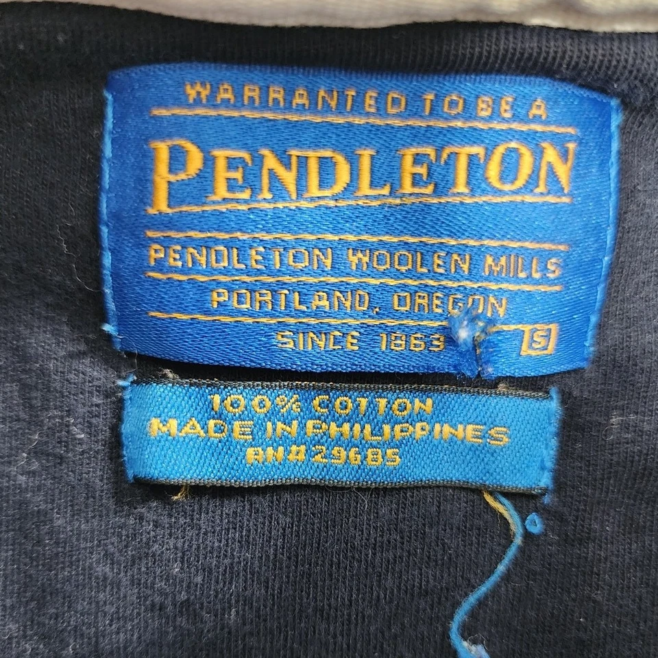 Vintage 90s Pendleton Shirt Mens S Blue Striped Polo Short Sleeves Golf Preppy - Image 4 of 4