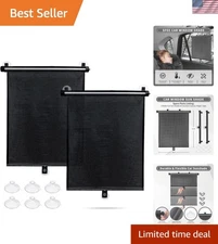 Roller Sunshade Visor for Cars - Retractable, Adjustable & UV Blocking - 2 Pack