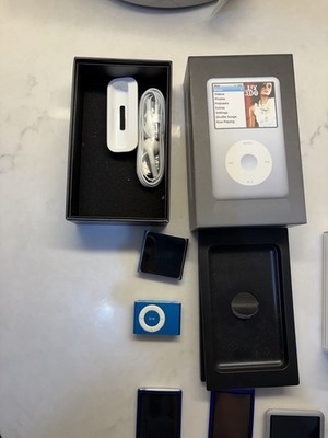 Lot of 6 Assorted Apple iPods: Classic, Nano, shuffle - Untested