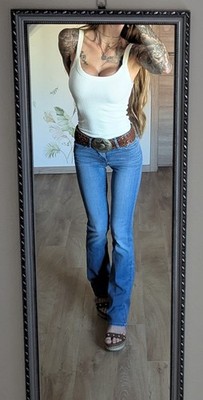 Levi's Levis 715 Bootcut Schlagjeans Jeans W24 24 low-waist blau Damen Y2K