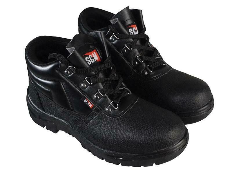 Scan 4 D-Ring Chukka Black Safety Boots Uk 10 Euro 44 SCAFWCHUK10