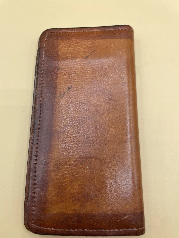 Vintage LEATHER Brown JAMAICA Checkbook Wallet RASTA One Of A Kind - Image 3 of 4