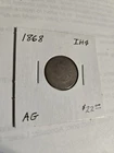 1868 Indian Head Penny cent in protective sleeve