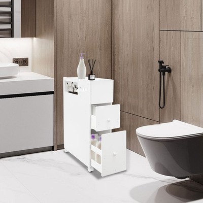 Badezimmerschrank Schmales Badezimmerregal Rollcontainer Bathroom Cabinet Shelf