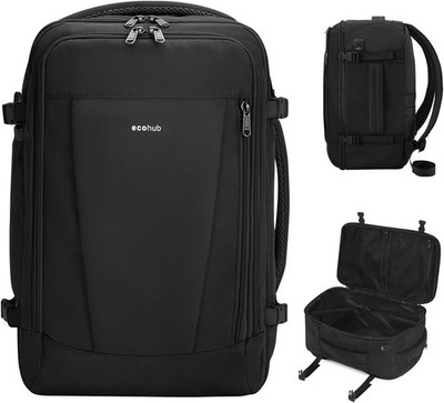 ECOHUB 17'' Small Travel Backpack, United Airlines 17 inch underseat, Black 
