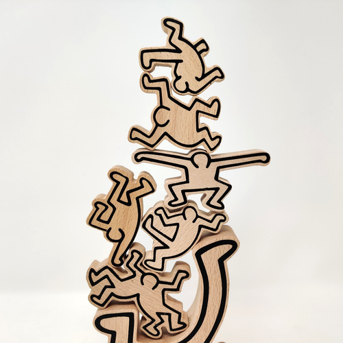 Keith Haring Wood Stacking Game Blocks Pop Art Jeu D'Equilibre VILAC France 2020 - Picture 12 of 23