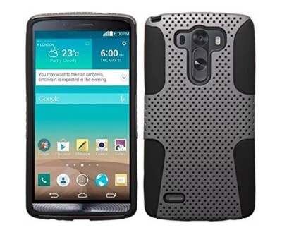 Asmyna Handyhülle Für LG G3 Fitted Case/Skin Grau/Schwarz Silikon Gel Gummi