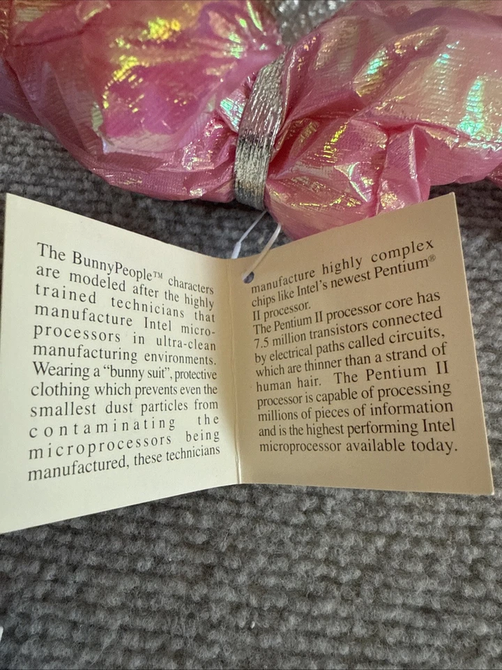 Intel Pentium II Processor Pink Astronaut IT Tech Computer Gift Plush Beanie Vtg - Image 3 of 4