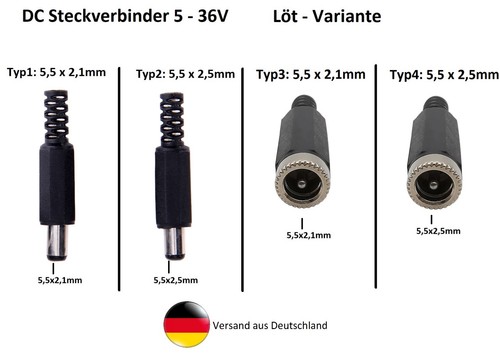 10/5x DC Stecker Buchse Kupplung Hohlstecker Hohlbuchse 5,5x2,1mm 10/5x DC Stecker Buchse Kupplung Hohlstecker Hohlbuchse 5,5x2,1mm
